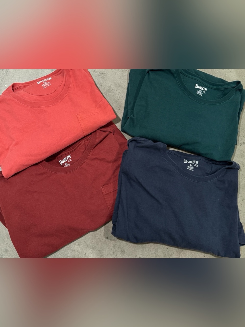 Duluth Trading Co. Men’s 3XL Longtail Relaxed Fit Long Sleeve T‑Shirt Lot (4 Shi